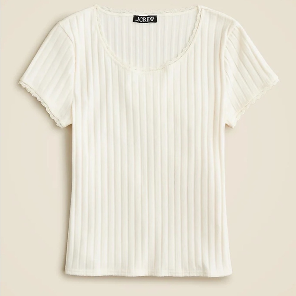J.Crew Pointelle short-sleeve T-shirt (XS)